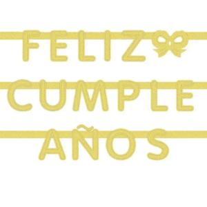 BANNER FELIZ CUMPLEAÑOS DORADO GLITTER 160 Cm
