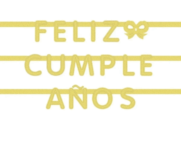 BANNER FELIZ CUMPLEAÑOS DORADO GLITTER 160 Cm