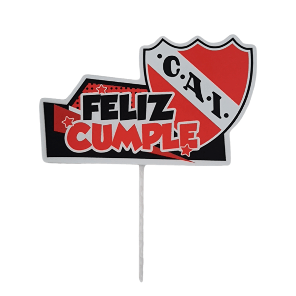 ADORNO PINCHE POLIFAN VINILO FELIZ CUMPLE ESCUDO DIABLOS