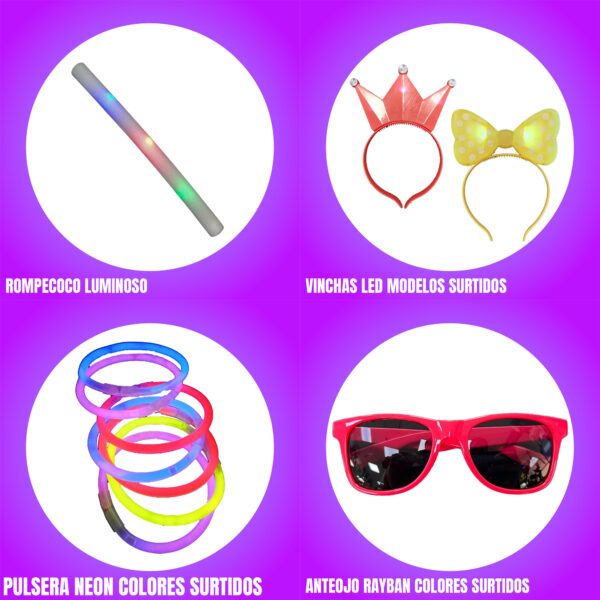 COMBO LUMINOSO FLUO 100 PERSONAS - Imagen 2