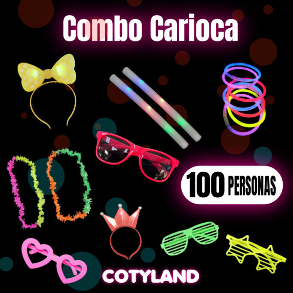 COMBO LUMINOSO FLUO 100 PERSONAS