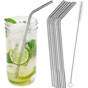 SET 6 SORBETES METAL Y CEPILLO x1 202145