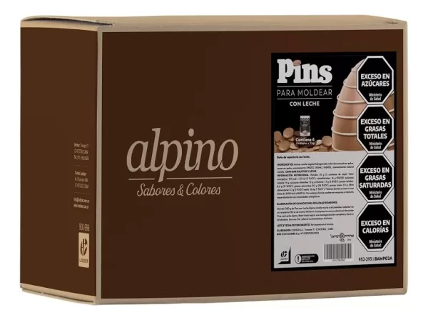 CHOCOLATE ALPINO LODISER PINS SABOR LECHE (BULTO 6 x1kg) BAMP02A