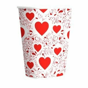 VASO POLIPAPEL CORAZONES 240 cc x8 C.O