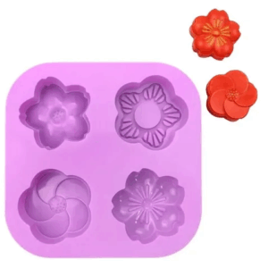 MOLDE SILICONA PARA VELA/JABON FLOR SURTIDAS x1 BM2014