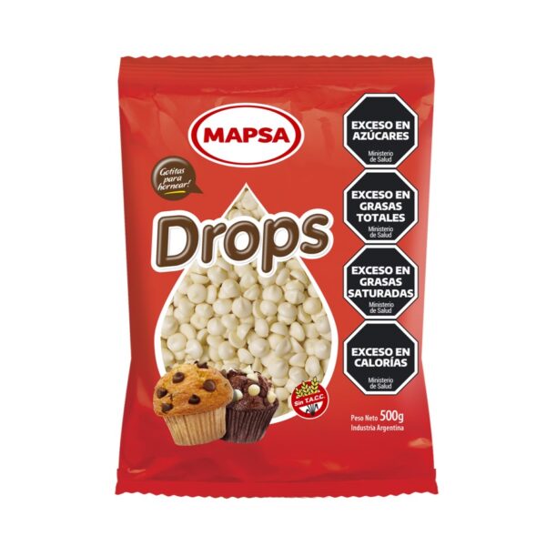 CHOCOLITO MAPSA DROPS BLANCO BULTO 6x500grs