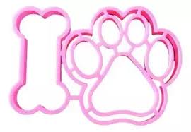 CORTANTE MARCADOR PLASTICO SET HUELLA Y HUESO  x1 DESIGN