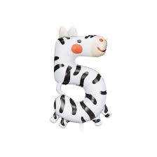 GLOBO NUMERO ANIMAL NUMBER Nº5 CEBRA