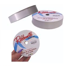 CINTA RIBONETTE 05 (20MM) LISA PLATA Nº321 X25 MTS