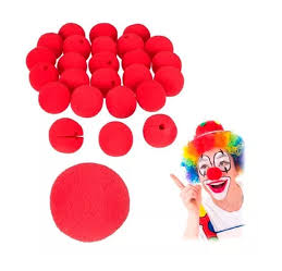 NARIZ PAYASO DE GOMA ESPUMA ROJA x 10 1921