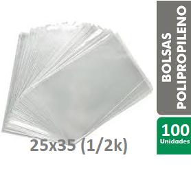 BOLSITA POLIPROPILENO 25x35cm (1/2 kg) x100 UNIDADES