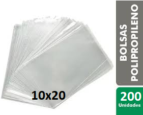 BOLSITA POLIPROPILENO 10x20cm x200 UNIDADES