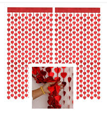 CORTINA CORAZONES ROJOS