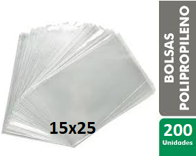 BOLSITA POLIPROPILENO 15x25cm x200 UNIDADES