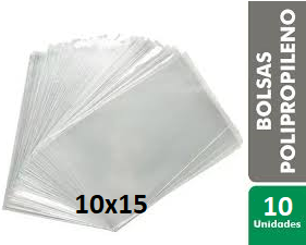 BOLSITA POLIPROPILENO 10x15cm X10 UNIDADES