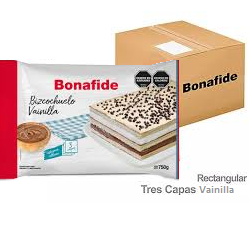 BIZCOCHUELO BONAFIDE RECTANGULAR 3 CAPAS VAINILLA (BULTO 4x750gr) 902273