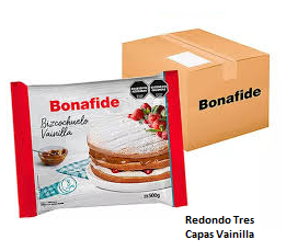 BIZCOCHUELO BONAFIDE REDONDO 3 CAPAS VAINILLA (BULTO 4x500gr) 902271