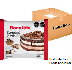BIZCOCHUELO BONAFIDE REDONDO 3 CAPAS CHOCOLATE (BULTO 4x500gr) 902270