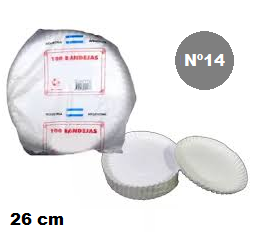BANDEJA CARTON PAQUETEx Nº 14 (26 cm) x U