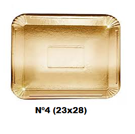 BANDEJA CARTON RECTANGULAR DORADA Nº4 (23X28cm)