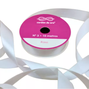 CINTA RASO Nº3 BLANCO x10mts 1