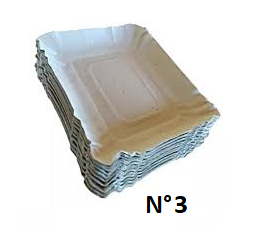 BANDEJA CARTON RECTANGULAR Nº3 x100u.