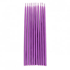 VELA PERLADA 15cm LILA x1