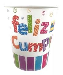VASO DE POLIPAPEL FELIZ CUMPLE x 6 unidades