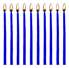 VELA PERLADA 15cm AZUL  x1
