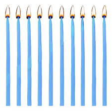 VELA PERLADA 15cm CELESTE x10  ART.2322