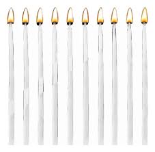 VELA PERLADA 15cm BLANCO  x10 ART.2322