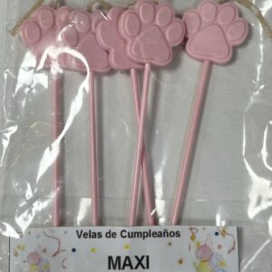 VELAS FORMITAS HUELLA ROSA x5