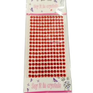 BLISTER STRASS ROJO AUTOADHESIVO X 1 ART.10.5*21 COL.2