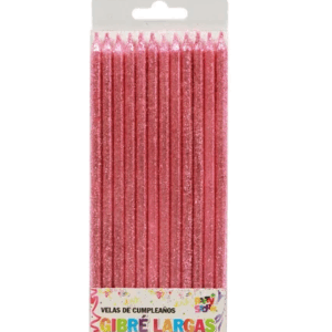 VELA FINITA GIBRE ROSA x 12 unidades