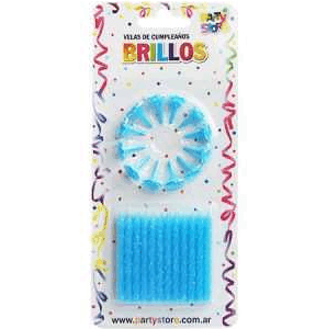 VELAS BRILLOS CELESTES C/BASES - Blister x 24 u