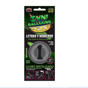 GLOBO  OVNI METALIZADO 14" NEGRO Nº 1 (NO APTO HELIO) 72539