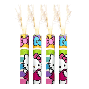 VELA BENGALA  DECORADA KITTY x4