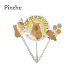 ADORNO PINCHE SET FELIZ CUMPLE CAPIBARA CALUMI x3u.