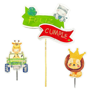 ADORNO SET FELIZ CUMPLE 3D SAFARI x1 UPALALA