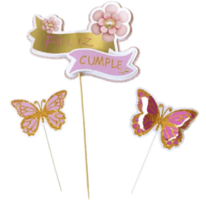 ADORNO SET FELIZ CUMPLE 3D MARIPOSAS x3u.UPALALA