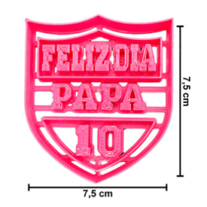CORTANTE MARCADOR PLASTICO 3D ESCUDO FELIZ DIA PAPA 10 x1 DESIGN