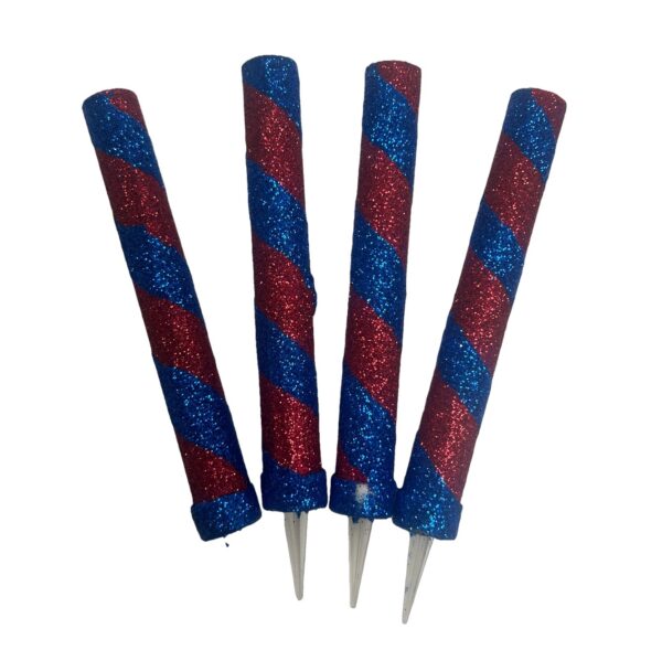 VELA BENGALA TORNEADA AZUL ROJA x 4