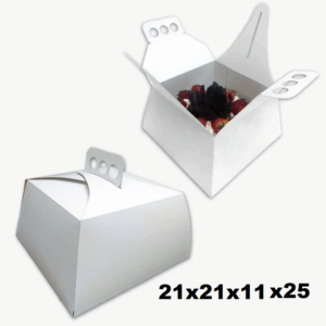 CAJA PARA TORTA MULTIUSO CTCM001 (21 x21 x11cm) x25 MEDORO (16)