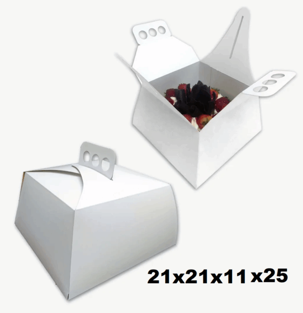 CAJA PARA TORTA MULTIUSO CTCM001 (21 x21 x11cm) x25 MEDORO (16)