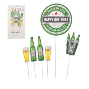 NUEVO CAKE TOPPER 6PCS HAPPY BIRTHDAY HEINEKEN  ILC240 (115874)