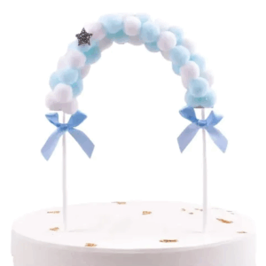 CAKE TOPPER POMPÓN PACK CELESTE - YW19-288 (109368) x U
