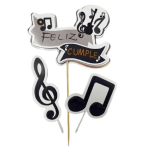 ADORNO SET FELIZ CUMPLE 3D NOTAS MUSICALES x1 UPALALA