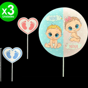 ADORNO PINCHE SET REVELACION DE GENERO BEBES CALUMI x3u.