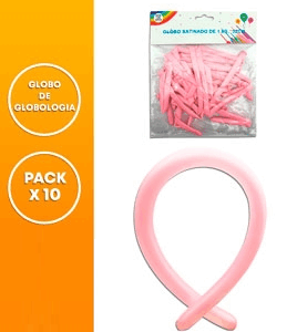 PROMO GLOBOS DE GLOBOLOGIA PACK  BLISTER X 12 PCS ROSA SATINADO (110059) x U
