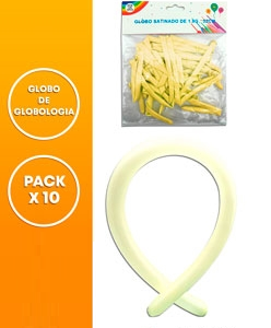 PROMO GLOBOS DE GLOBOLOGIA PACK  BLISTER X 12 PCS AMARILLO (110054) x U